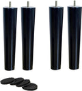 NIANXINN Wooden Furniture Legs,Set of 4 Black Solid Wood M8 Bolt& Rubber Pads Furniture Replacement Feet,for Cabinet Chair Couch Desk Bed Legs Coffee Table Furniture Hardware Accessories (24inch)