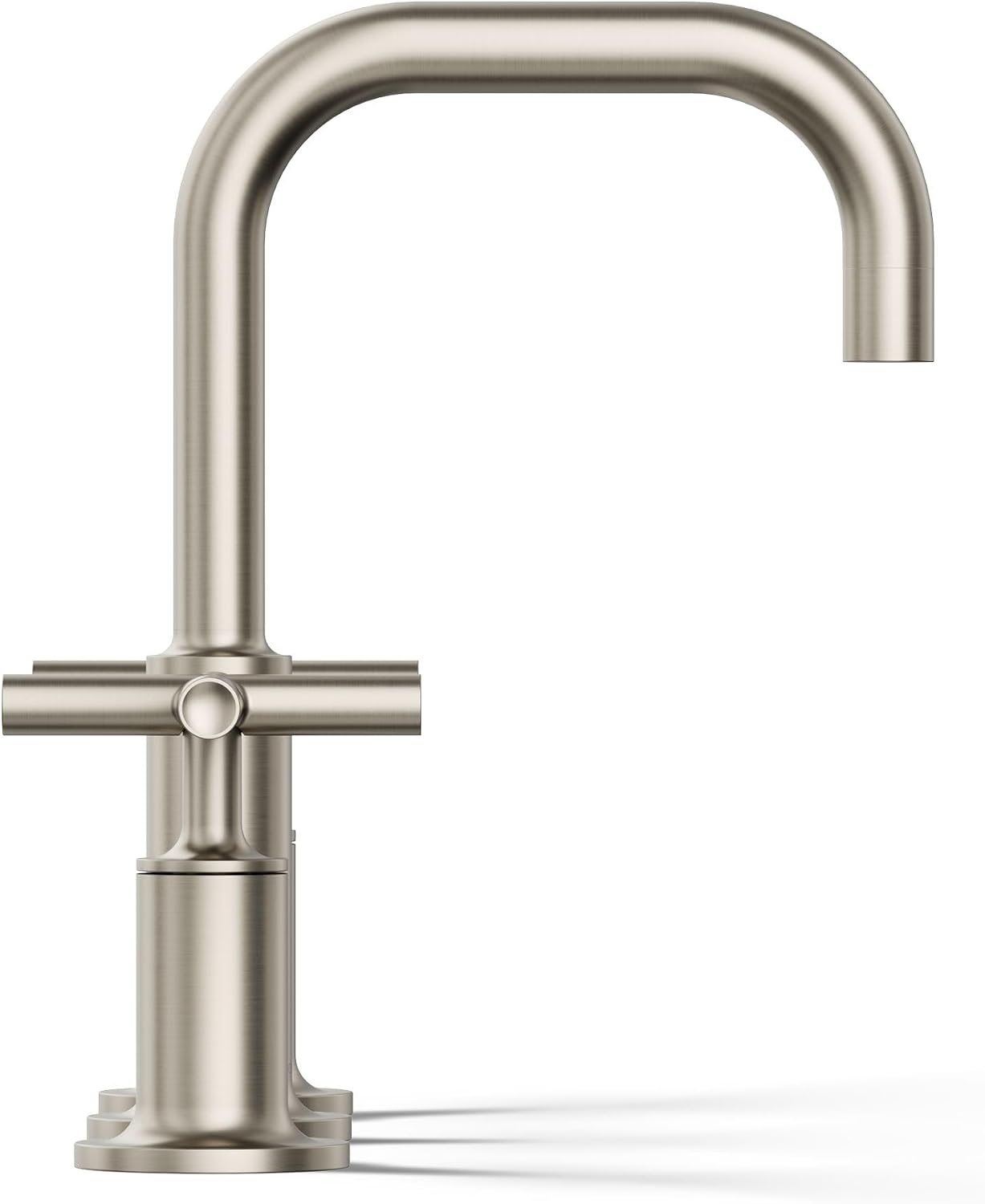 KOHLER K-14406-3-BN Purist® Widespread Bathroom Sink Faucet, Bathroom Faucets, 3-Hole with Low Cross Handles, 1.2 GPM, Vibrant Brushed Nickel