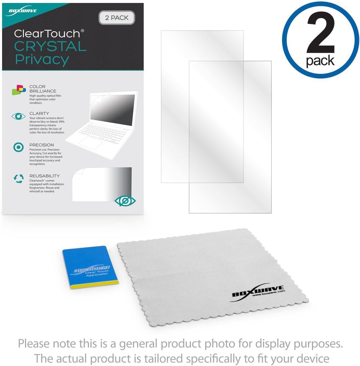 BoxWave Screen Protector Compatible with Apple Studio Display (27 in) - ClearTouch Crystal Privacy (2-Pack), Privacy Screen Protector Flexible Film Clear