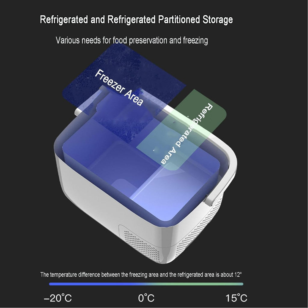 Car Refrigerator, Portable Freezer Compressor Cooler 18L Camping Fridge Cooler with 12/24V DC & 220V AC for Car, RV, Truck, Van, Boat, Travel, Fishing Outdoor