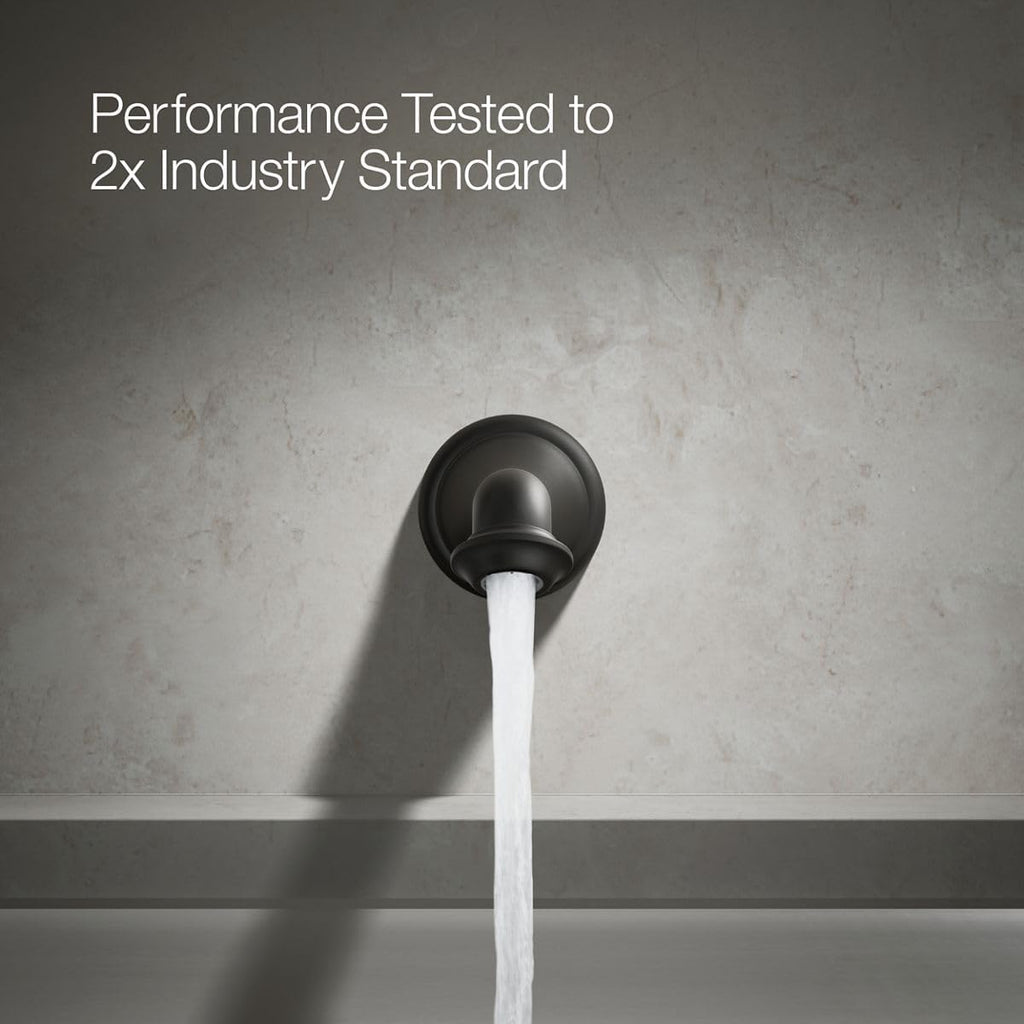 KOHLER K-72792-BL Artifacts Wall-Mount Bath Spout, Turned Design, Timeless Design, Corrosion Resistant, Matte Black