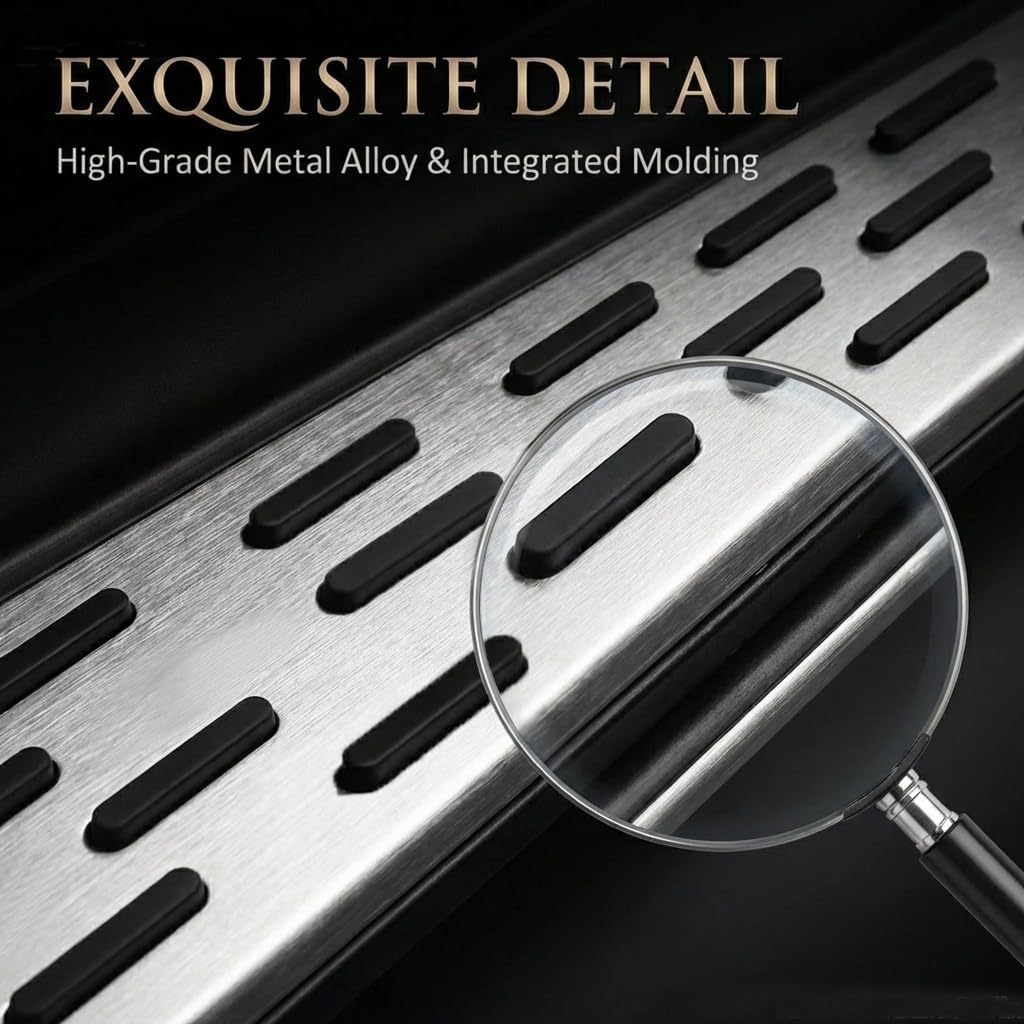2Pcs Aluminum Running Board Side Steps Compatible with Lexus TX 350 500h 550h/ Toyota Grand Highlander 2024 2025 2026, Anti-Slip Step Pedal Door Fixed Nerf Bars Silver Rail Board, with Brackets