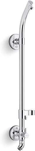KOHLER 45906-CP HydroRail-S Shower Column for Showerhead and Handshower Functionality, Includes Slidebar Bracket for Handshower, One Size, Polished Chrome