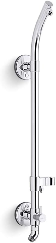 KOHLER 45906-CP HydroRail-S Shower Column for Showerhead and Handshower Functionality, Includes Slidebar Bracket for Handshower, One Size, Polished Chrome