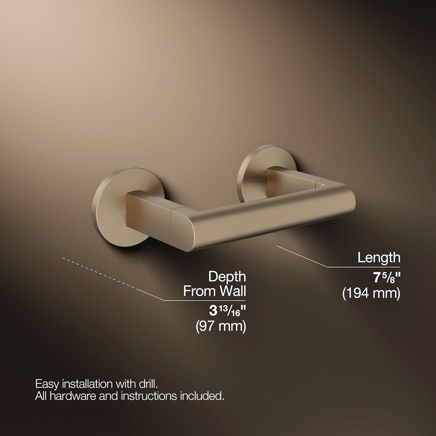 KOHLER K-78382-BV Components™ PIVOTING Tissue Assembly, Vibrant Brushed Bronze
