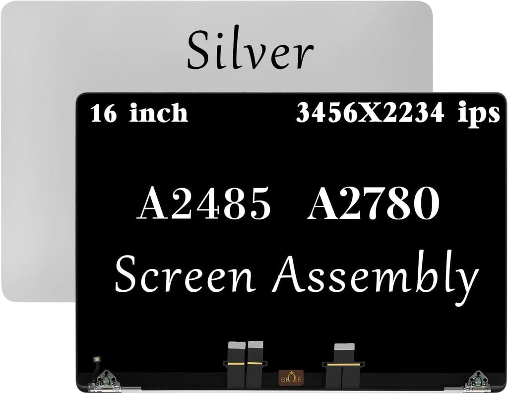 A2485 A2780 A2991 Screen Replacement for MacBook Pro 16' M1 2021 A2485 A2780 A2991 EMC 3651 661-21968 661-21969 LCD Display Assembly (Silver)