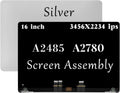 A2485 A2780 A2991 Screen Replacement for MacBook Pro 16' M1 2021 A2485 A2780 A2991 EMC 3651 661-21968 661-21969 LCD Display Assembly (Silver)