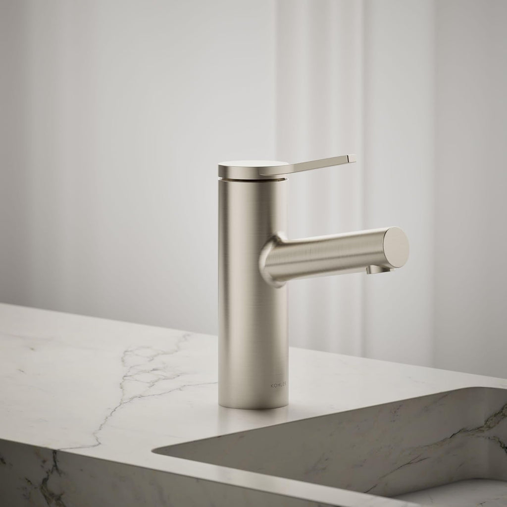 KOHLER K-35048-4K-BN Elate® Single-Handle Bathroom Sink Faucet, Bathroom Faucets, 1.0 GPM, Vibrant Brushed Nickel
