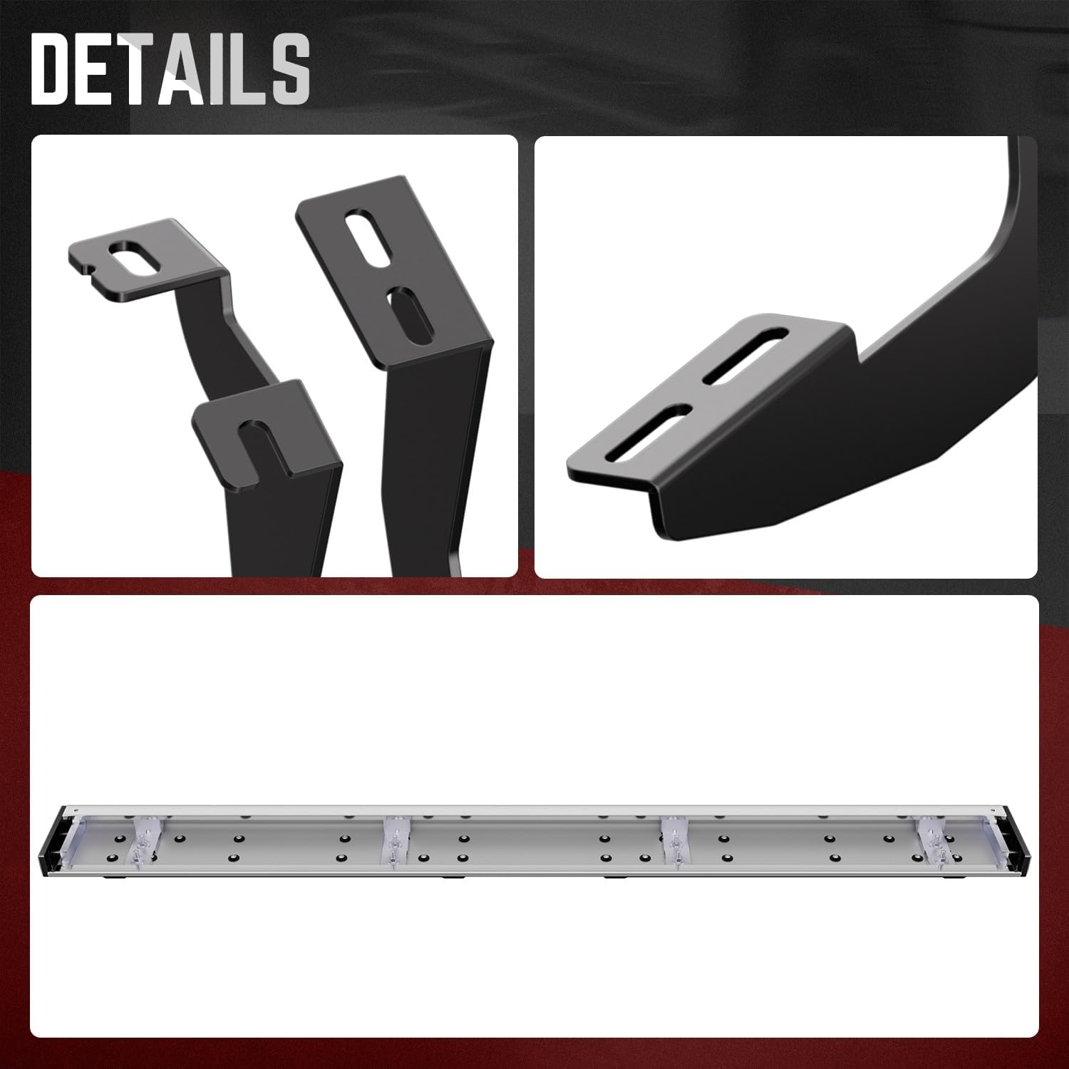 DNA Motoring 6.5' Running Boards Side Steps Compatible with Toyota Tundra Extended Cab 2022-2024, with Mounting Brackets, STEPB-U-TD22-T1-E