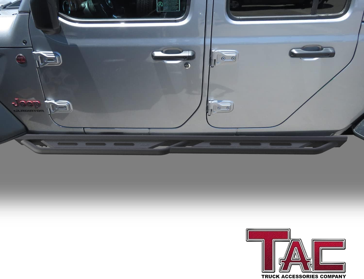 TAC Running Boards Fit 2020-2026 Jeep Gladiator JT Rocker Steps Pickup Truck Side Steps Nerf Bars Rock Slider Armor Off-Road Accessories Fine Texture Black (2pcs)