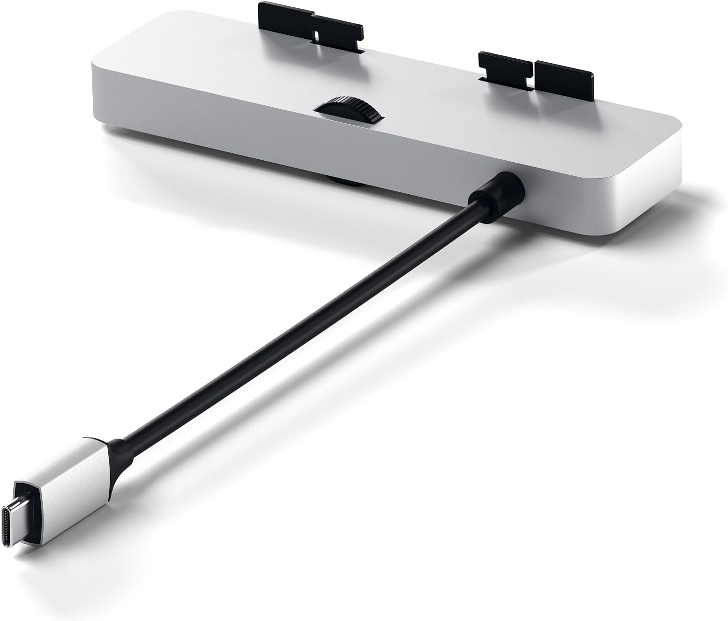 Satechi Aluminum Type-C Clamp Hub Pro with USB-C Data Port, USB-A 3.0 Data, Micro/SD Card Reader - Compatible with 2020/2019/2017 iMac & iMac Pro, Does Not Fit 2021 iMac (Silver)