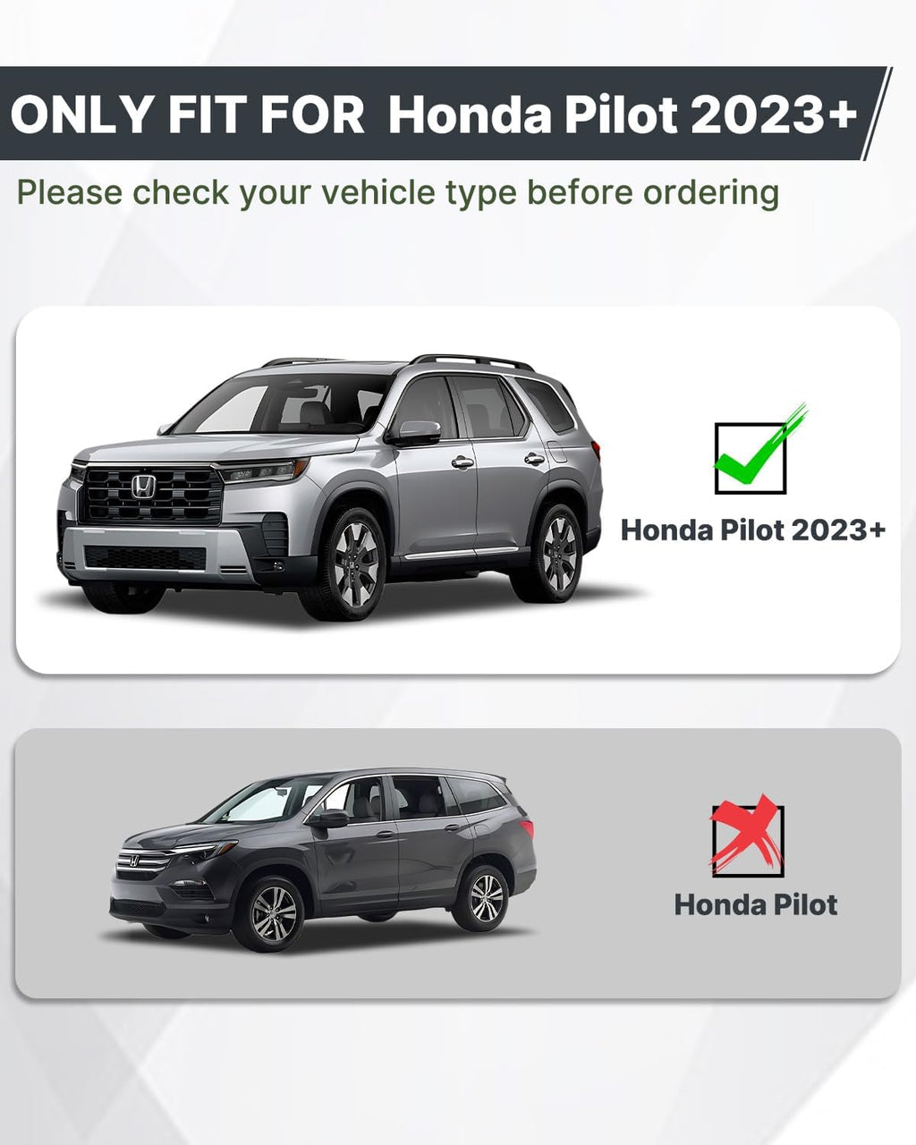Running Boards Fit for 2023-2026 Honda Pilot Aluminum Side Steps | 600 LBS Load, No-Drill Step Rails with Wide Non-Slip Platform, Side Step Bars for Kids, Elderly & Daily SUV Access