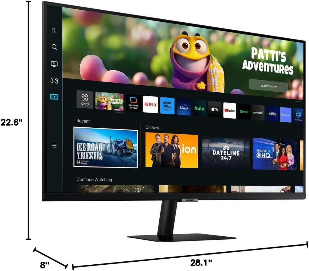 Samsung 32-Inch M50C Series FHD Smart Computer Monitor with Streaming TV, Gaming Hub, Remote PC Access, Multiple Ports, Mobile Connectivity, Built-in IoT Hub, LS32CM502ENXGO, Black