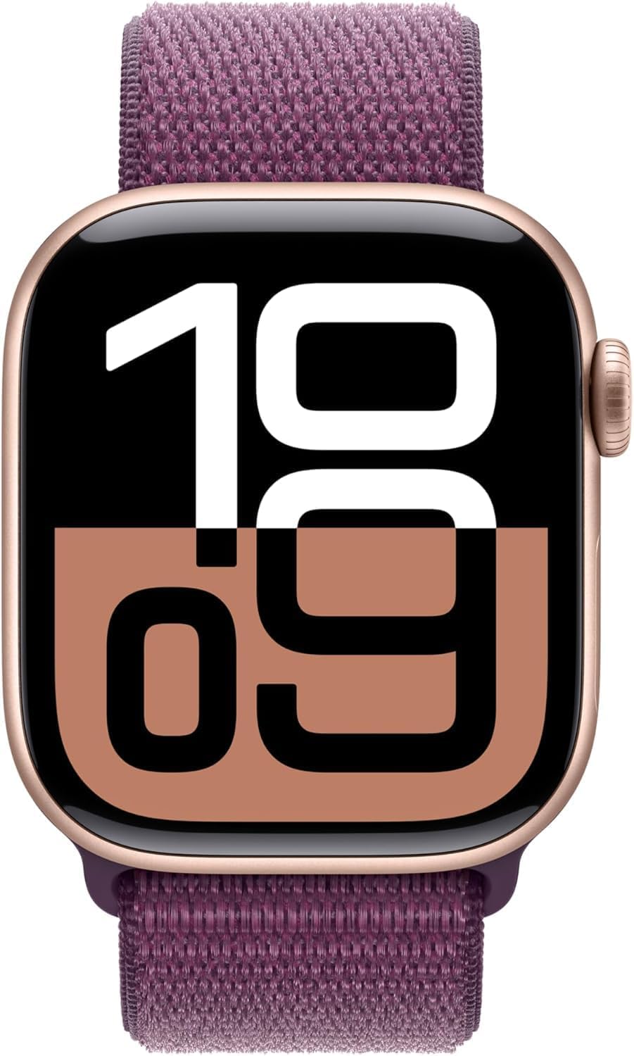 Apple Watch Series 10 [GPS + Cellular, 42mm] - Rose Gold Aluminum Case with Plum Sport Loop (Renewed)