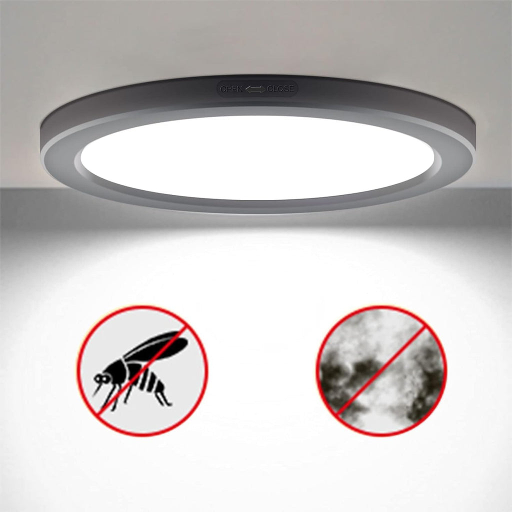 5.4' Flush Mount Ceiling Light Dimmable with ETL CERT, 5000K Black LED Ceiling Lights Ultra Thin Round Ceiling Light Fixture for Bedroom, Bathroom,Kitchen, Hallway,Basement,Closet,28Pack