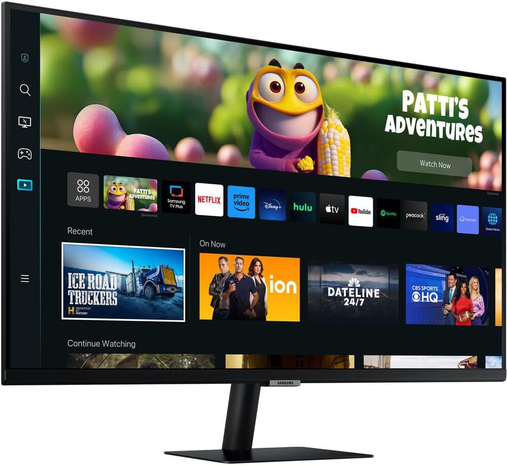 Samsung 32-Inch M50C Series FHD Smart Computer Monitor with Streaming TV, Gaming Hub, Remote PC Access, Multiple Ports, Mobile Connectivity, Built-in IoT Hub, LS32CM502ENXGO, Black