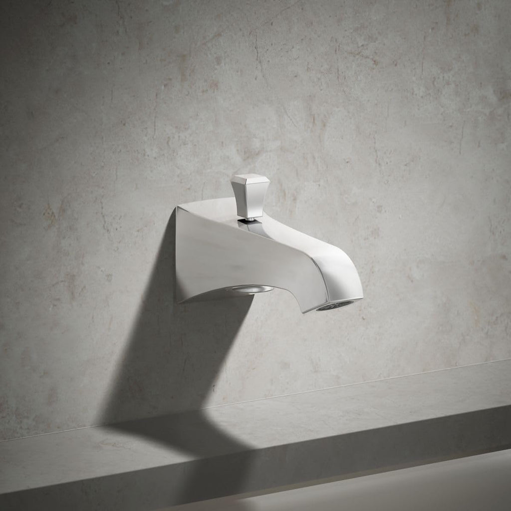 Kohler 496-V-CP Memoirs® Stately Wall-Mount Bath spout with Deco Design and Diverter, Polished Chrome