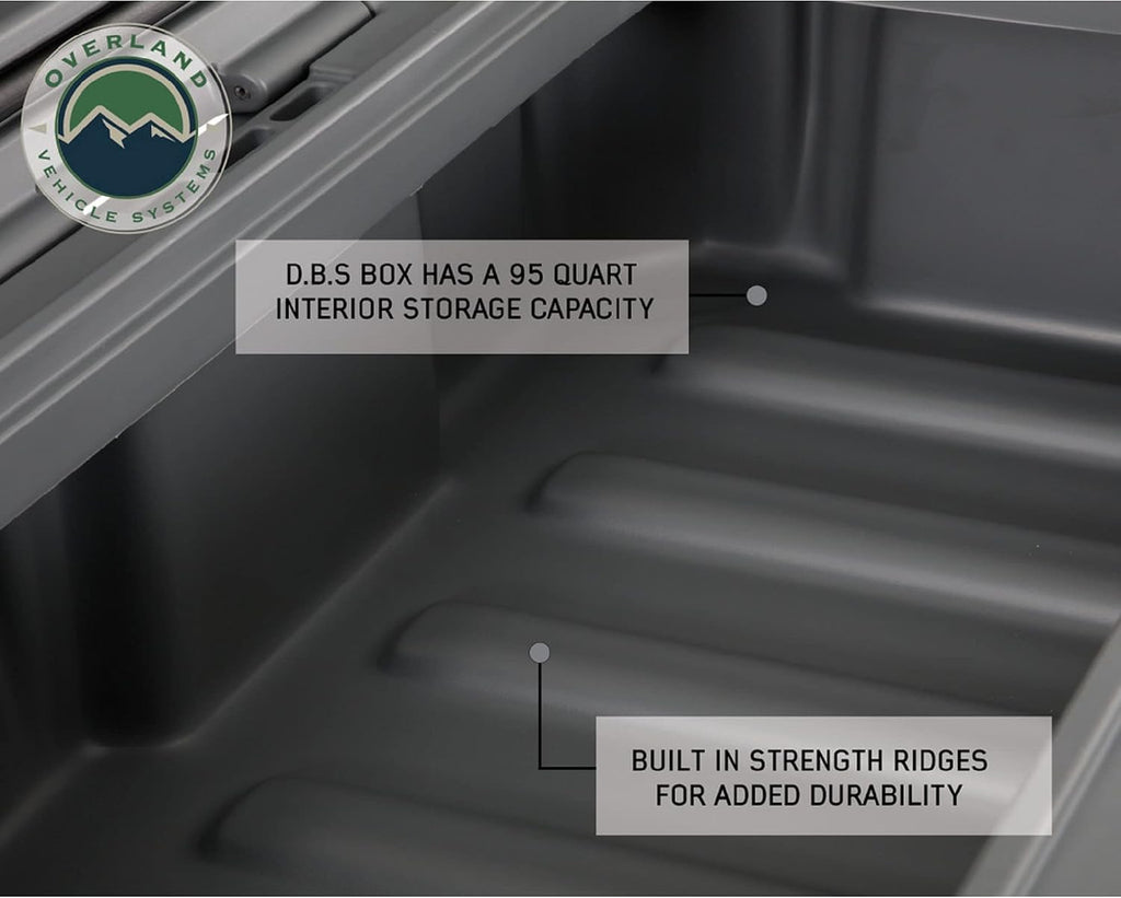 TrendsAuto D.B.S. 95 QT Dry Box Storage with Drain and Bottle Opener | Dark Grey | Waterproof Sealing | Heavy Duty Latches | 40100011 | Includes TrendsAuto Decal
