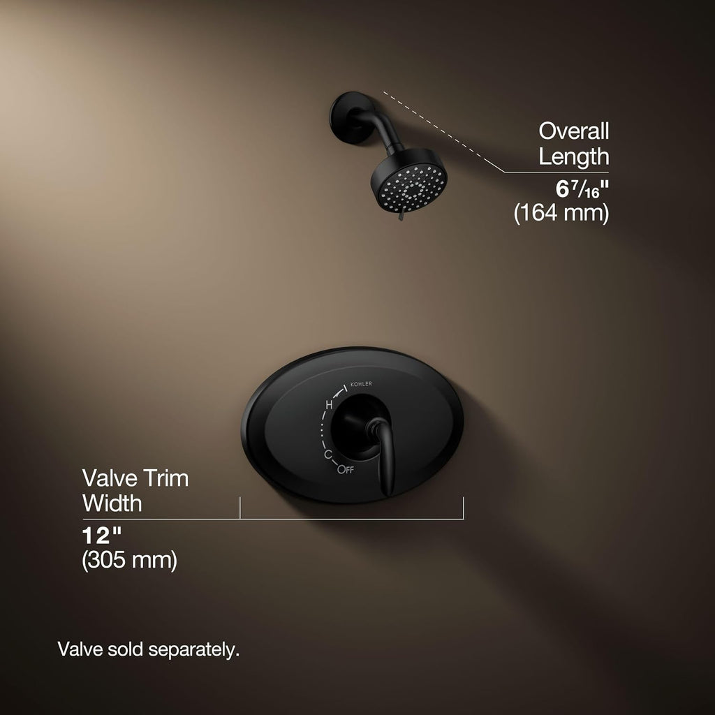 Kohler K-TS21947-4G-BL Remodel Rite-Temp Shower Trim Kit, 1.75 GPM, Matte Black