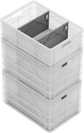 SIDIO Crate Basic Pack - 2 Full-Size & 1 Half-Size Heavy Duty Stackable Storage Bins, Totes and Containers with Dividers - Durable Plastic Organizer for Home, Office, Garage, and Outdoor Use
