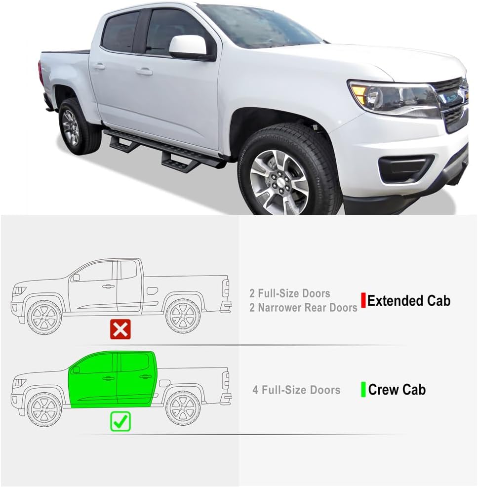 HD Ridez Overland Slider Drop Steps Compatible with Chevy Colorado GMC Canyon 2015-2026 Crew Cab