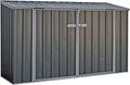 Absco Durango 2.5 Ft. x 7.5 Ft. Metal Storage Shed DIY Two Door Woodland Gray Galvanized Steel Bike Shed for Tools, Lawn & Garden Equipment, Outdoor Patio Furniture, Garden Lean to Shed Kit