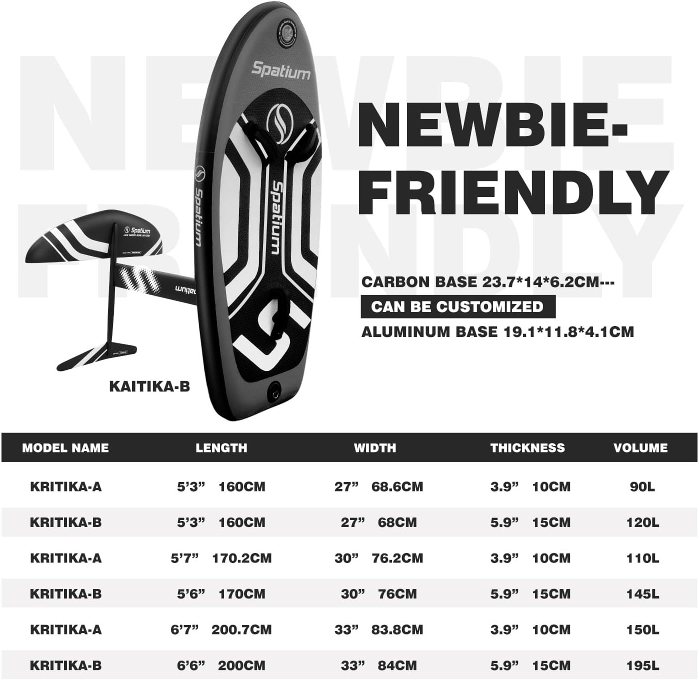 Spatium Unpowered Hydrofoil Boards Inflatable Foil Board Foiling Surfing with F200 Foil Boarding Without Motor