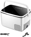 Car Refrigerator, Portable Freezer Compressor Cooler 18L Camping Fridge Cooler with 12/24V DC & 220V AC for Car, RV, Truck, Van, Boat, Travel, Fishing Outdoor