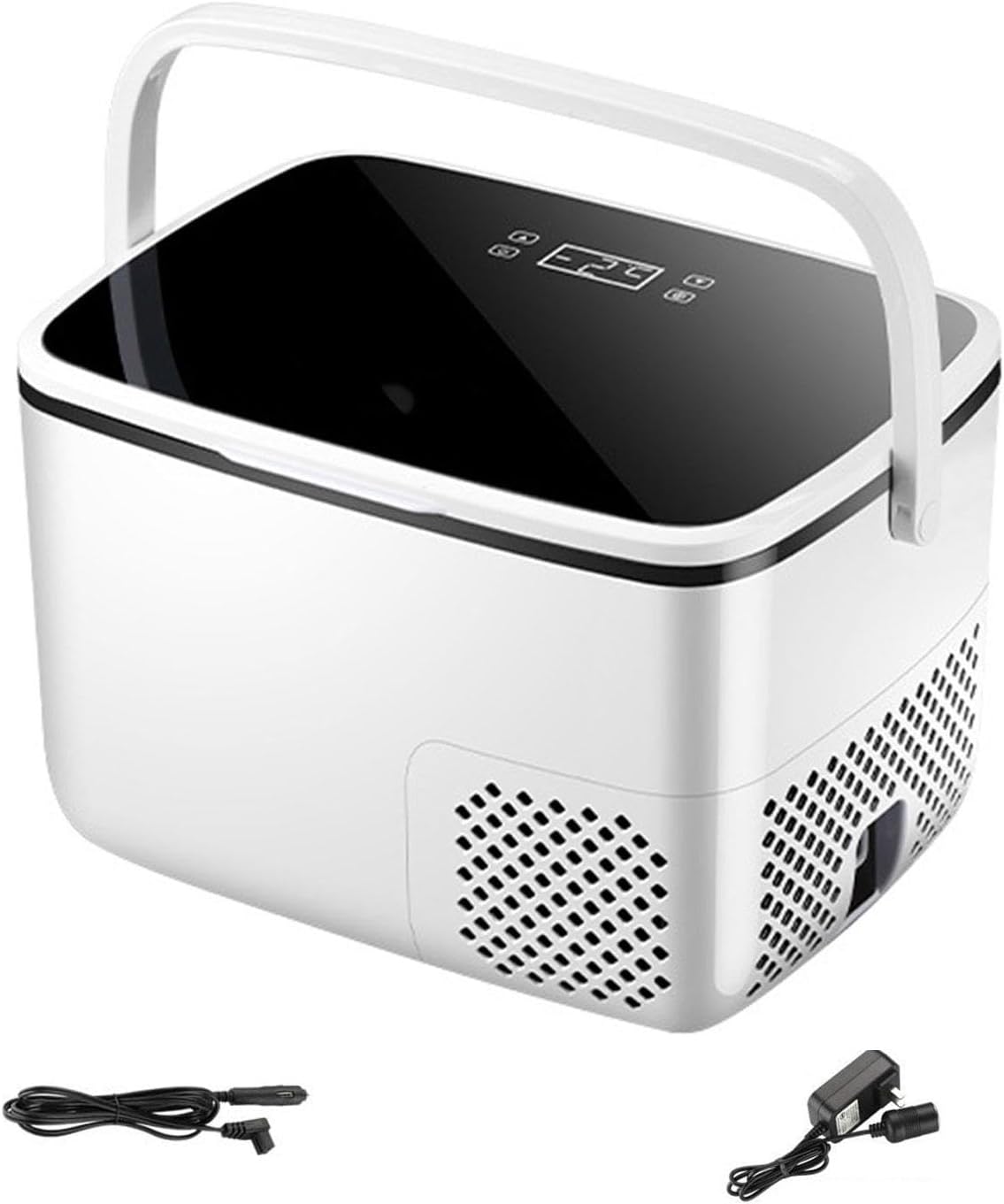 Car Refrigerator, Portable Freezer Compressor Cooler 18L Camping Fridge Cooler with 12/24V DC & 220V AC for Car, RV, Truck, Van, Boat, Travel, Fishing Outdoor