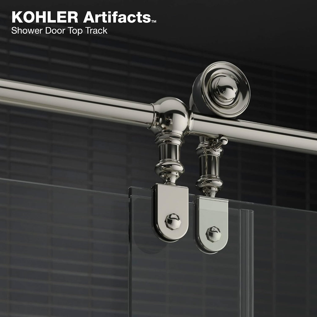 Kohler K-701725-10L-BN Artifacts 80-7/8' Sliding Shower Door with 3/8'-Thick Glass, Vibrant Brushed Nickel