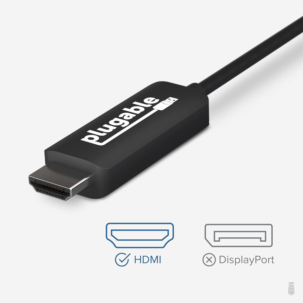 Plugable 5 Monitor USB-C Docking Station with 140W Power + 3X USB-C to HDMI 4K@60Hz Cables (6ft) - Complete Multimonitor Dock Bundle for Mac and Windows