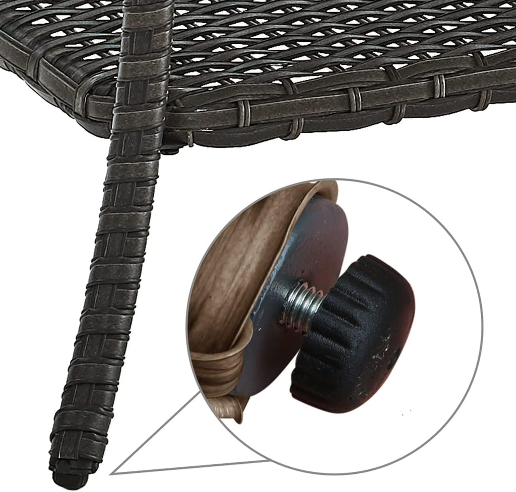 HUMMUH Wicker Patio Coffee Table,Rattan Outdoor Coffee Table with 2-Layer Storage Furniture Tables for Garden,Porch,Backyard (Grey)