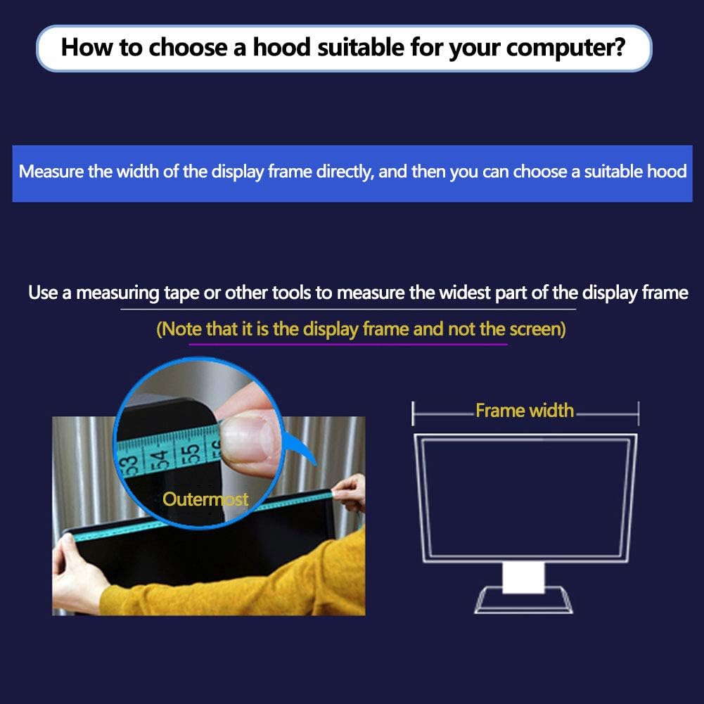 27-Inch Computer Screen Hood, Anti-Stray Light and Anti-Peeping Eye Protection Baffle, Suitable for Apple iMac/Imacpro Model Computers, Suitable for Frame Width 65CM,Gray