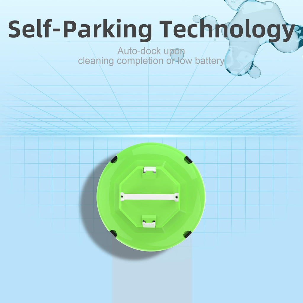 Robot Pool Vacuum for Above Ground Pool, Cordless Robotic Pool Cleaner Dual Motors, 130 Mins Runtime, Auto-Dock, Automatic Pool Vacuum Cleaner (Green White)