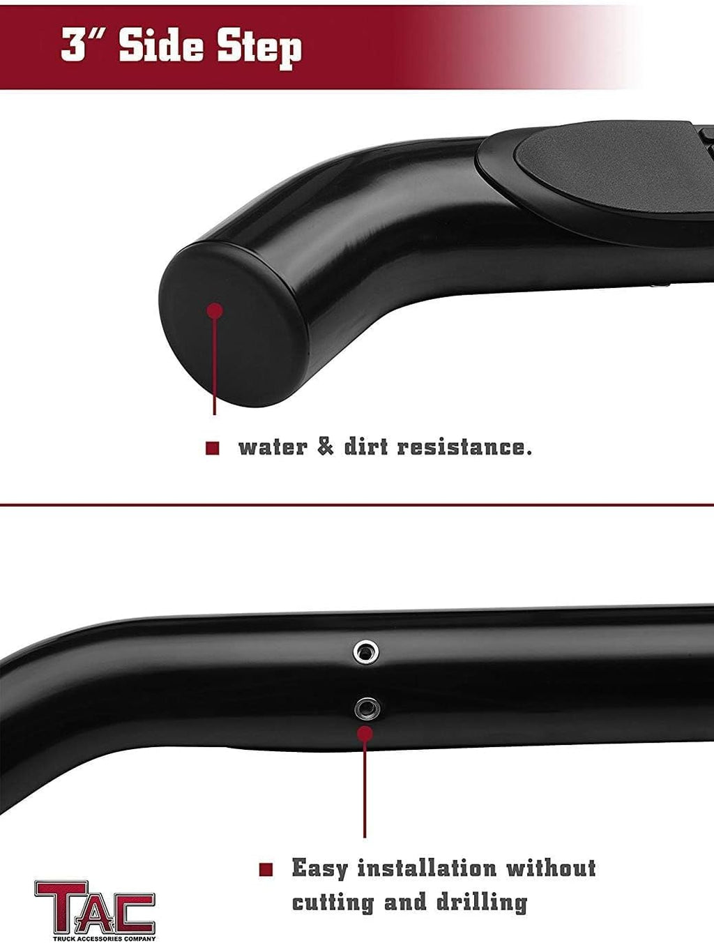 TAC Side Steps Compatible with 1999 1/2-2004 Nissan Pathfinder 3 inches Black Side Bars Nerf Bars Step Rails Running Boards Off Road Automotive Exterior Accessories (2 Pieces Running Boards)