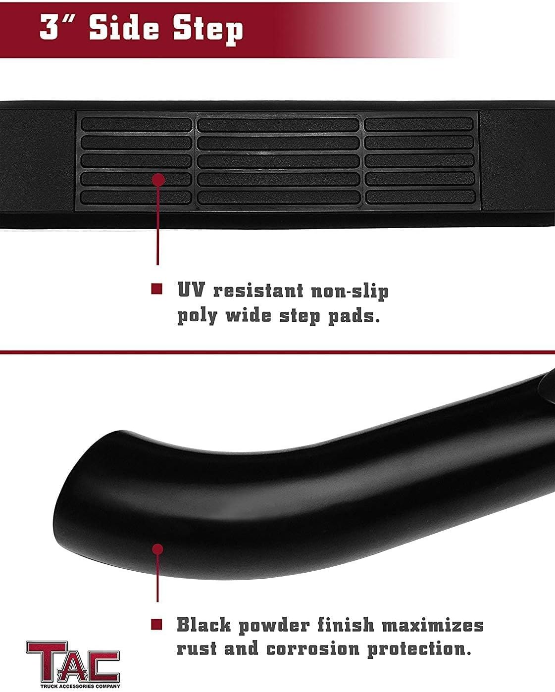 TAC Side Steps Compatible with 1999 1/2-2004 Nissan Pathfinder 3 inches Black Side Bars Nerf Bars Step Rails Running Boards Off Road Automotive Exterior Accessories (2 Pieces Running Boards)