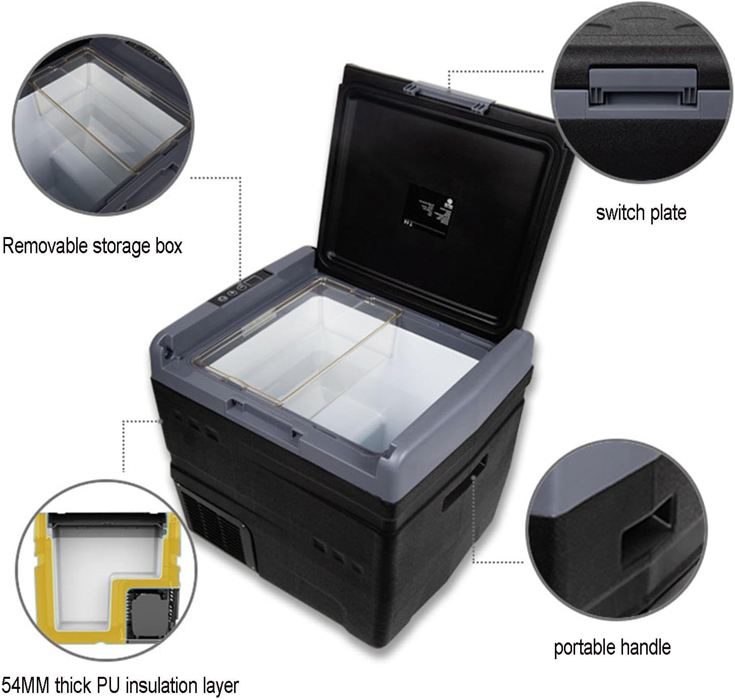 Car Refrigerator, Fast Cooling Portable Fridge Freezer 12 V Freezer Compressor Cooler for Car, RV, Truck, Van, Boat for Camping, Travel, Fishing Outdoor,30L