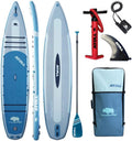 Atoll Inflatable Stand Up Paddle Board | Extra Wide SUP for Adults, Fishing, Touring & All-Around Adventure | Stable Paddle Board with Accessories (Aqua Blue, 12.6 Feet)