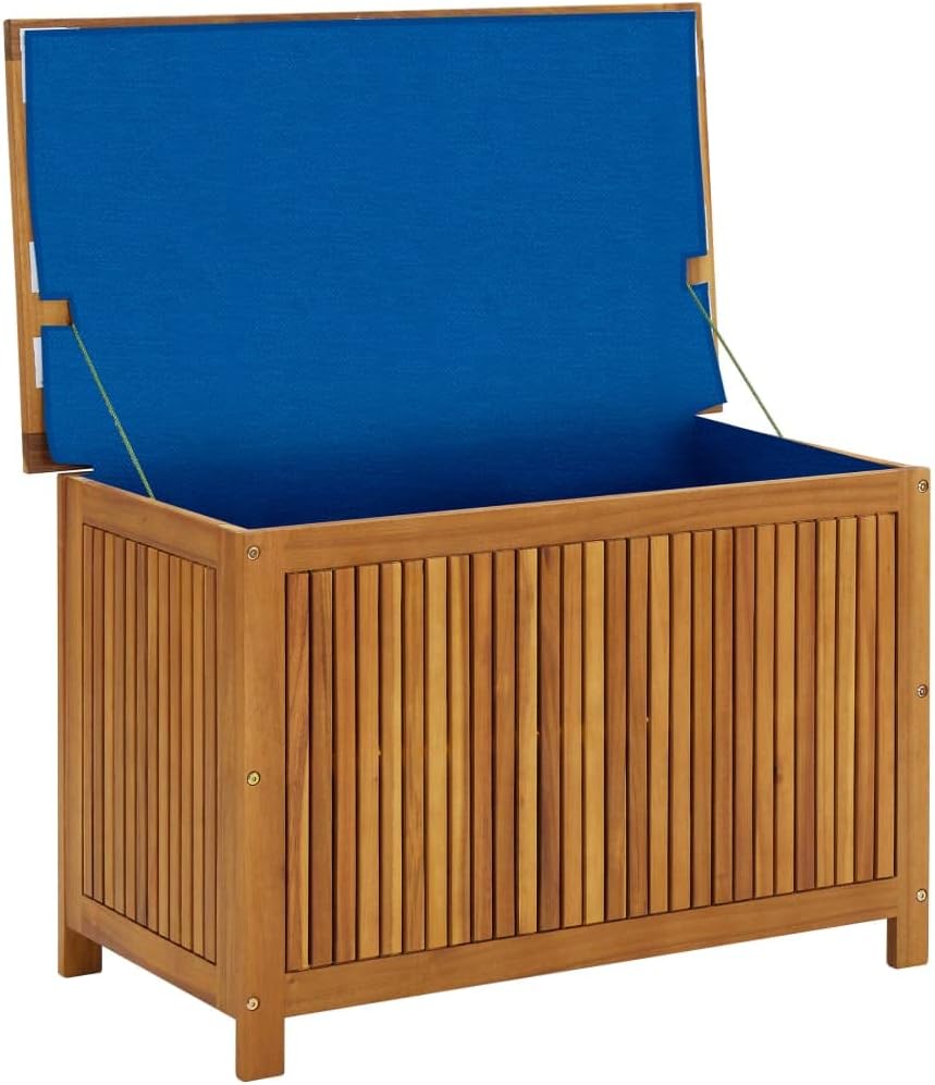 Solid Wood Patio Storage Box Outdoor Storage Bench, Solid Acacia Wood Deck Box, Wooden Outdoor Storage Organization Box with Liftable Top for Garden,Patio,Backyard, 35.4'x19.7'x22.8'