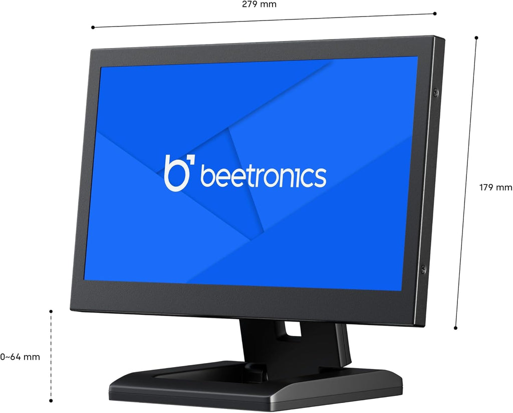 Beetronics 12-Inch Full HD IPS Monitor - Professional Industrial-Grade Display | HDMI, VGA, BNC, RCA Inputs | Durable Metal Housing, Matte Screen, 24/7 Continuous Operation, Wide Viewing Angle, 12HD7M