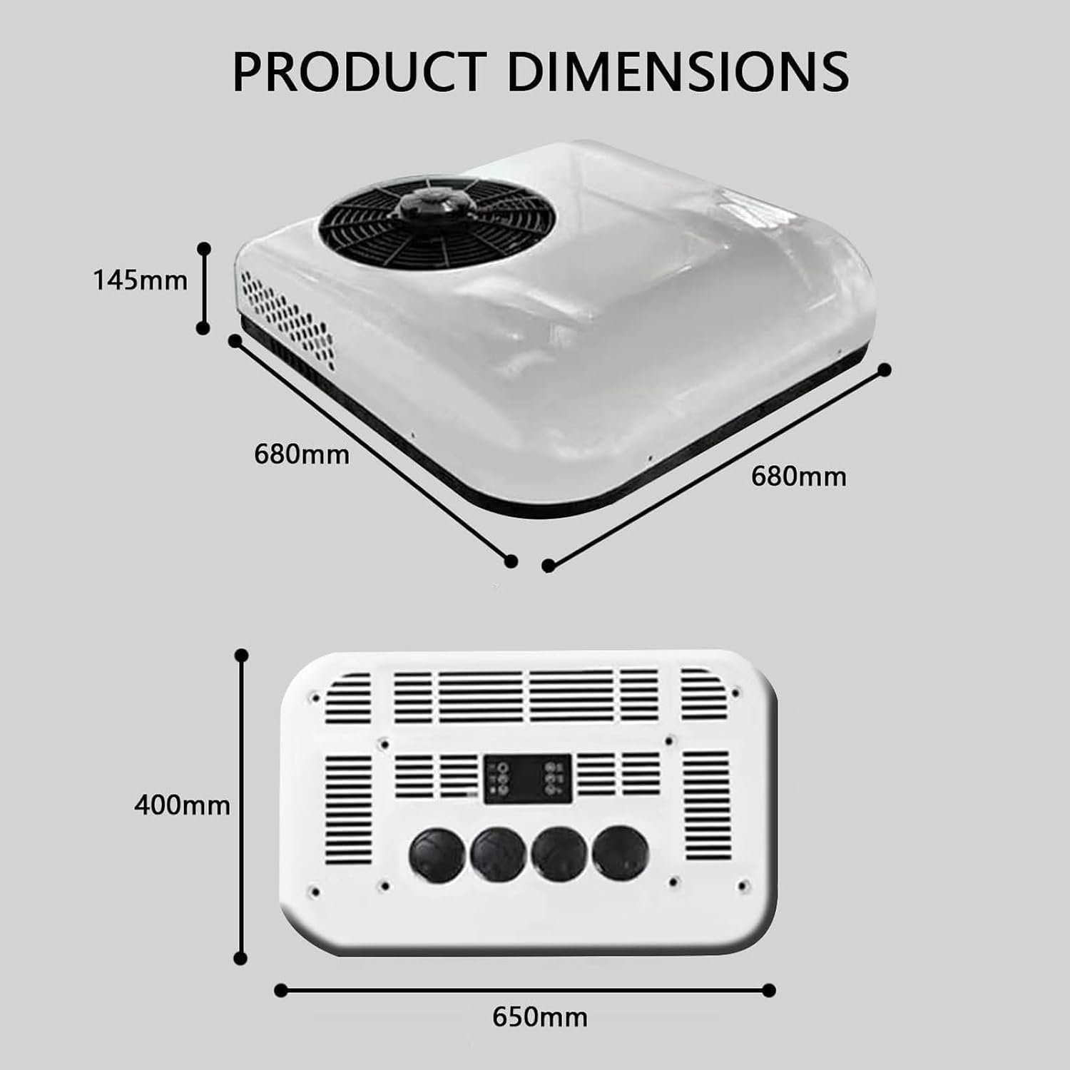 12v/24v Air Conditioner for Rv, Air Conditioner Evaporator Set, Dc Air Conditioner, Car Roof Fan, Mini Air Conditioner for Car, Caravan, Truck White-24V