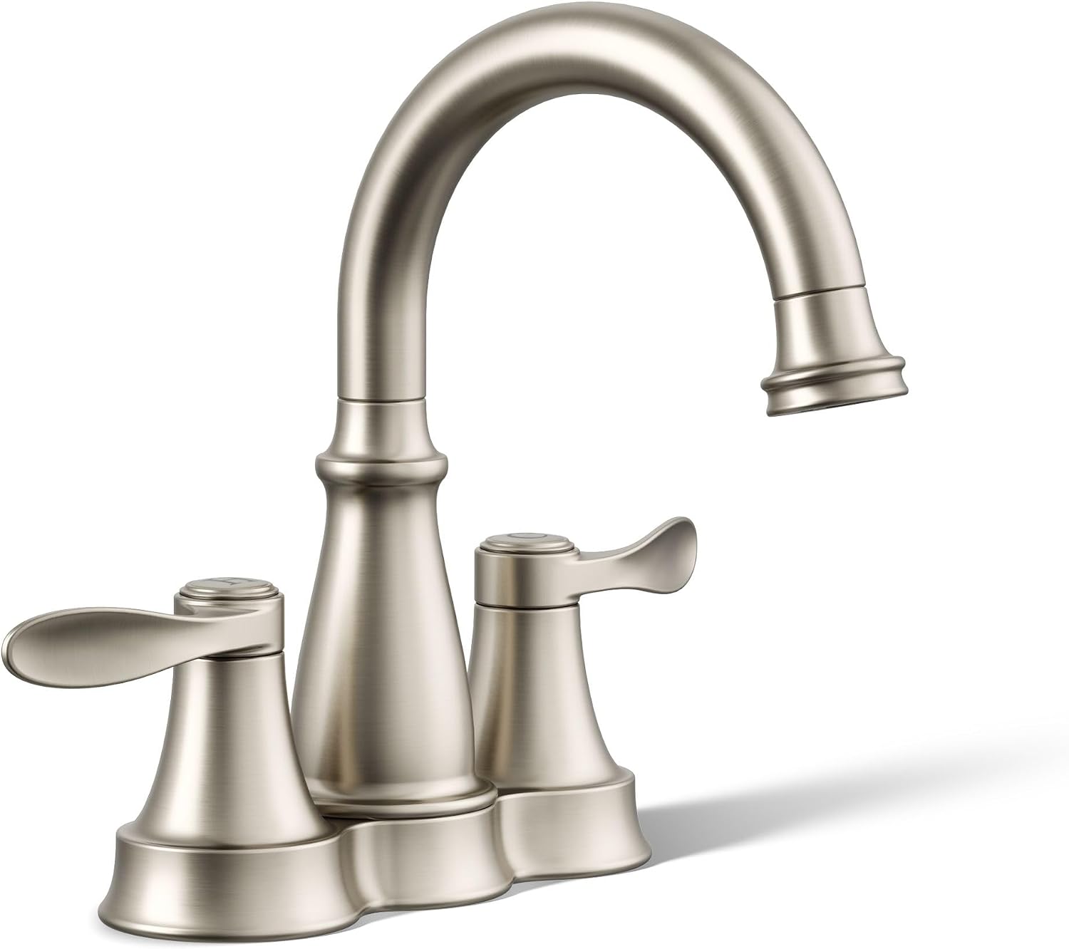 KOHLER K-27378-4-BN Bellera® Centerset Bathroom Sink Faucet, 1.2 GPM, Ceramic Disc Valves, Traditional Design, Vibrant Brushed Nickel