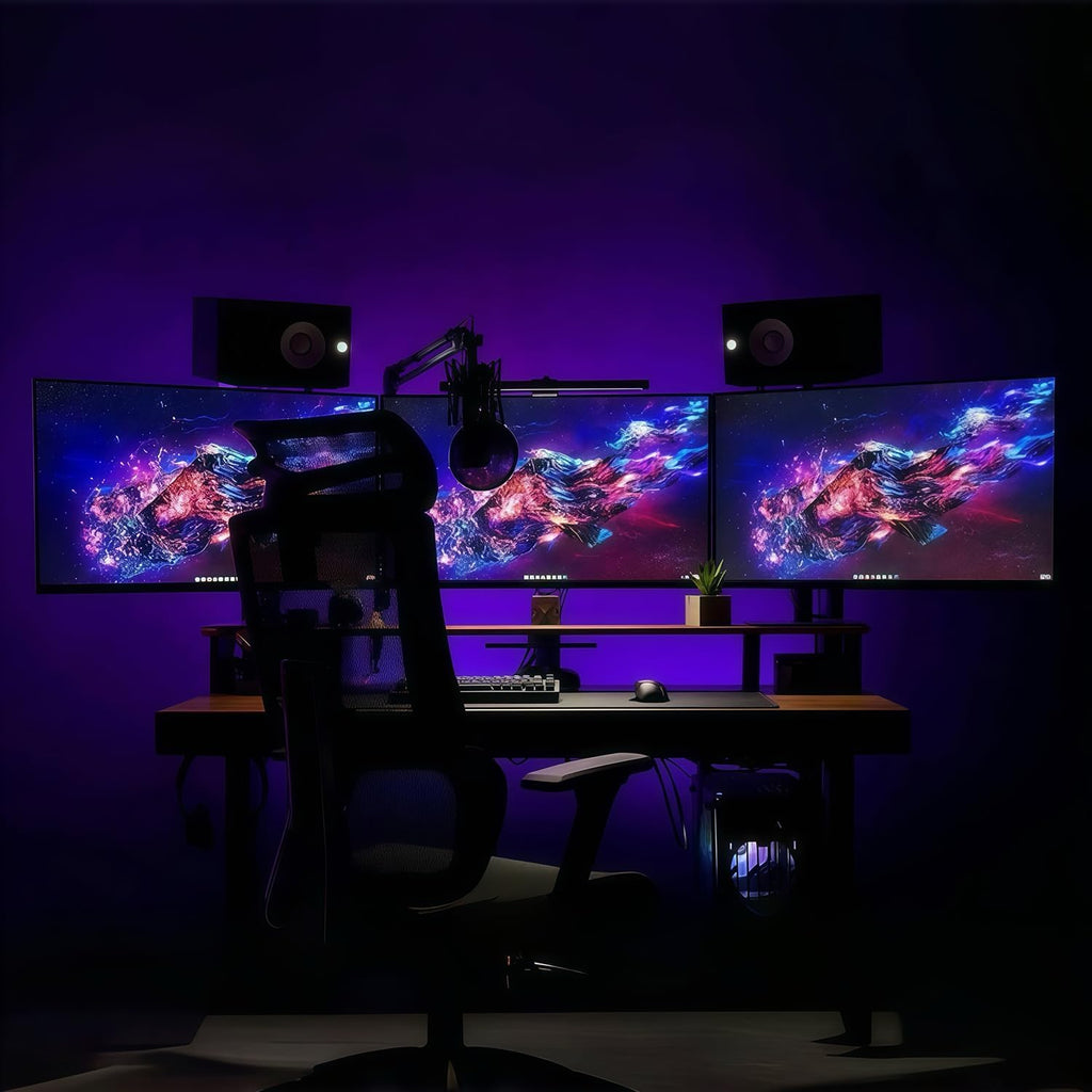 Kado Triple Monitor Setup - 3-Pack 27' Curved 1920x1080 Computer Monitor 1500R 75Hz VESA Mount HDMI Office Gaming Hybrid Built-in Speakers (C27X Trio Series)
