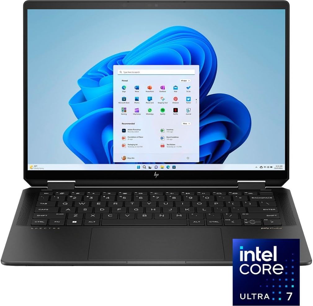 HP Spectre x360 2-in-1 14 2024 Laptop 14' 2.8K Touchscreen 16-Core Intel Evo Ultra 7 155H 32GB LPDDR5 4TB SSD Intel Arc Thunderbolt 4 Wi-Fi 6E Backlit Keyboard Fingerprint Win11 Home w/ONT 32GB USB