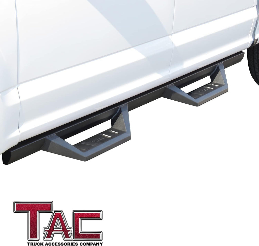 TAC Sidewinder Running Boards Fit 2015-2026 F150 Supercrew Cab| 2022-2026 F150 Lightning EV| 2017-2026 Super Duty 4' Drop Side Step Nerf Bar Rocker Slider Pickup Truck Exterior Accessories 2pcs
