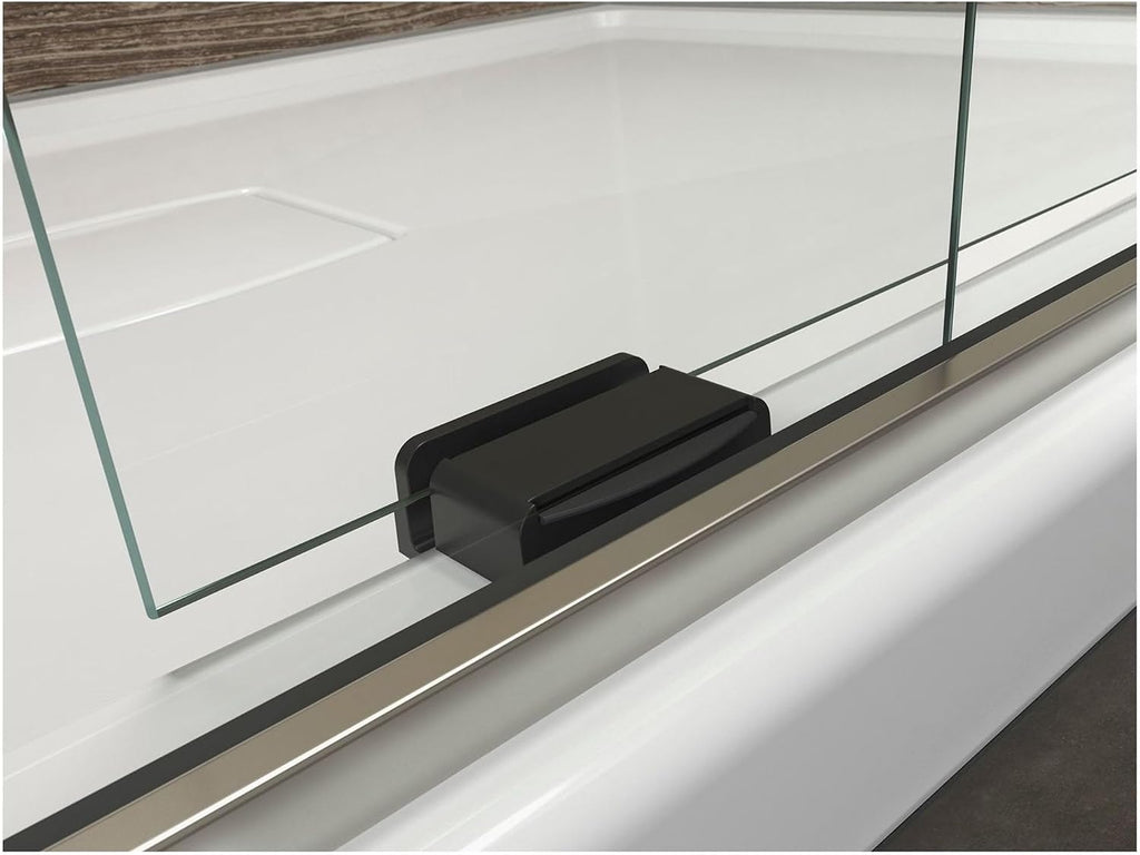 KOHLER Levity Sliding shower door, 74-in H x 56-5/8-59-5/8-in W, with 1/4-in thick Crystal Clear glass