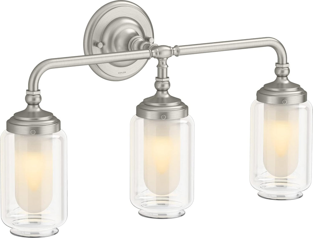 KOHLER Artifacts 23 in. Three-Light Sconce, Brushed Nickel