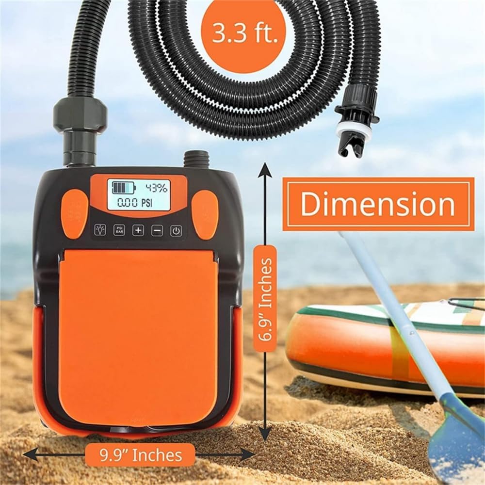 Paddle Board Inflator Pump, Electric SUP Pump, Dual Motor 110W 12V DC Portable Paddle Board Pump, Inflatable Deflatable Electric Air Pump with 7 Nozzles for Paddle Board Surfboard