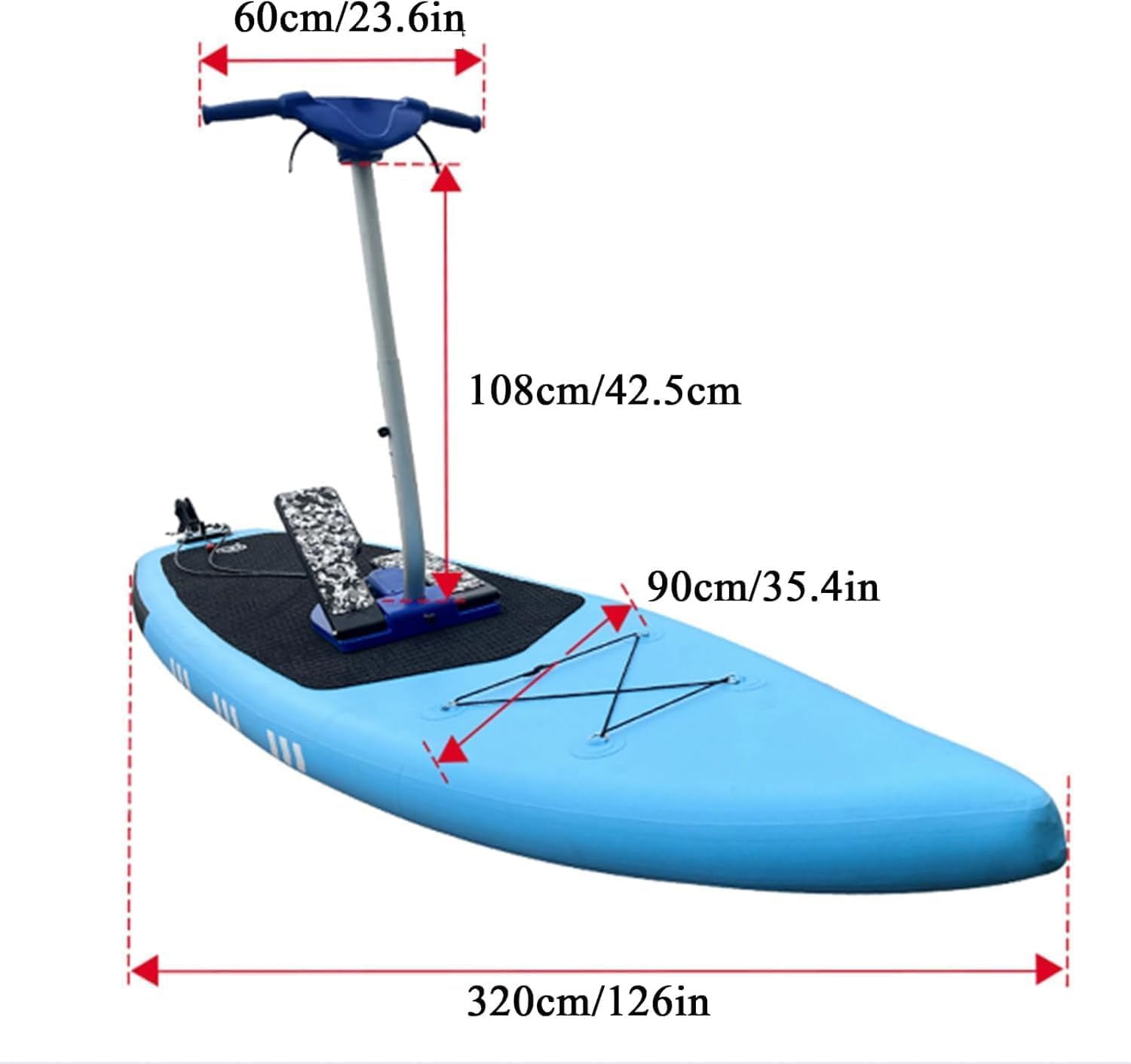 Inflatable Water Bike, Single Inflatable Paddle Board, Sightseeing Cruise Pedal Boat, Pedal Surfboard, Stand-Up Water Bike