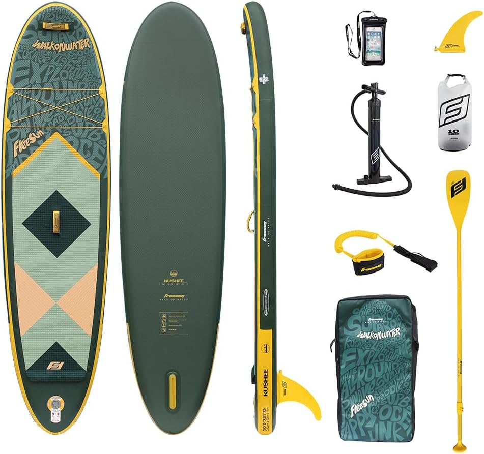 FREESUN KUSHEE 10'6' x 31' Inflatable Stand Up Paddle Board, All-Around iSUP for Beginners & Adults, Glue-Free Heat-Fusion Tech for Extra Durability, Stable Wide Nose, Lightweight Blow Up SUP